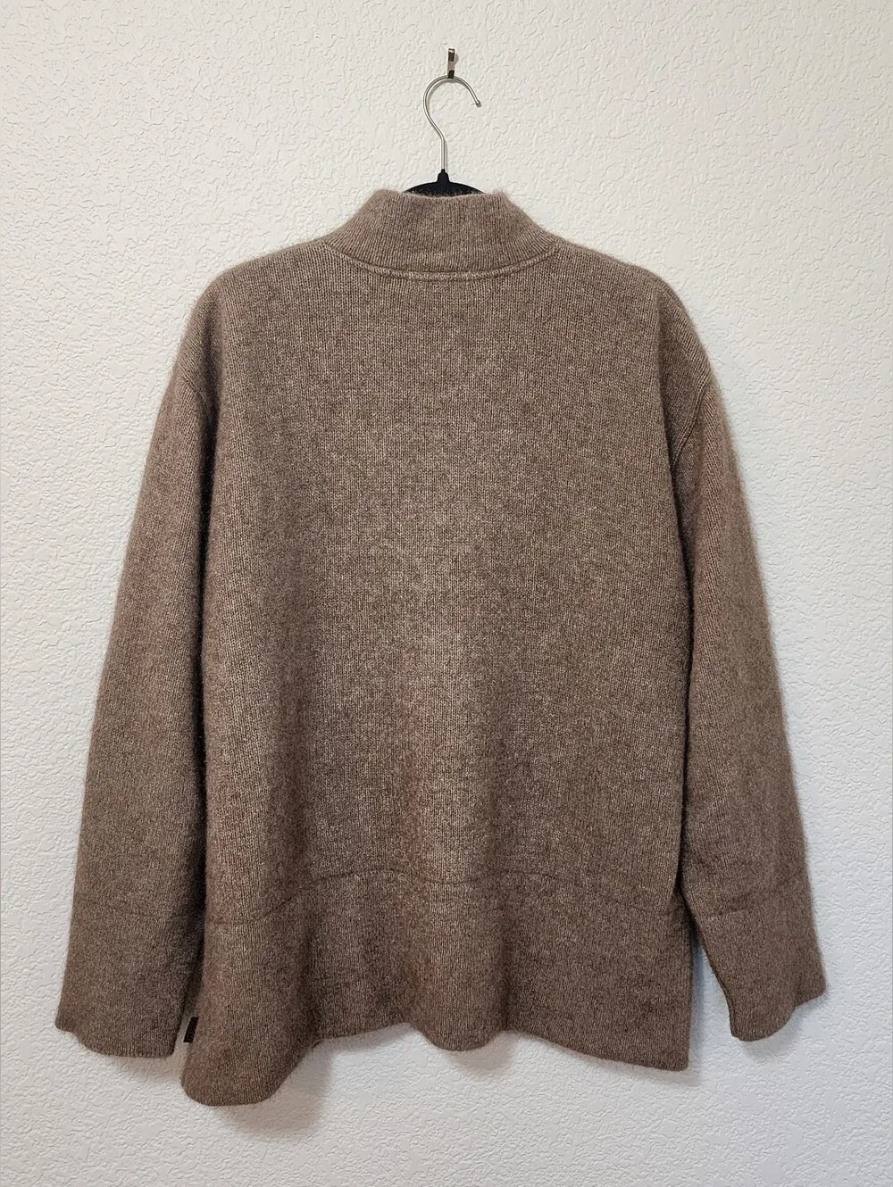 KORU New Zealand Possumsilk Merino Wool Silk Ski Pass Pocket Zip Jacket XXL Tan